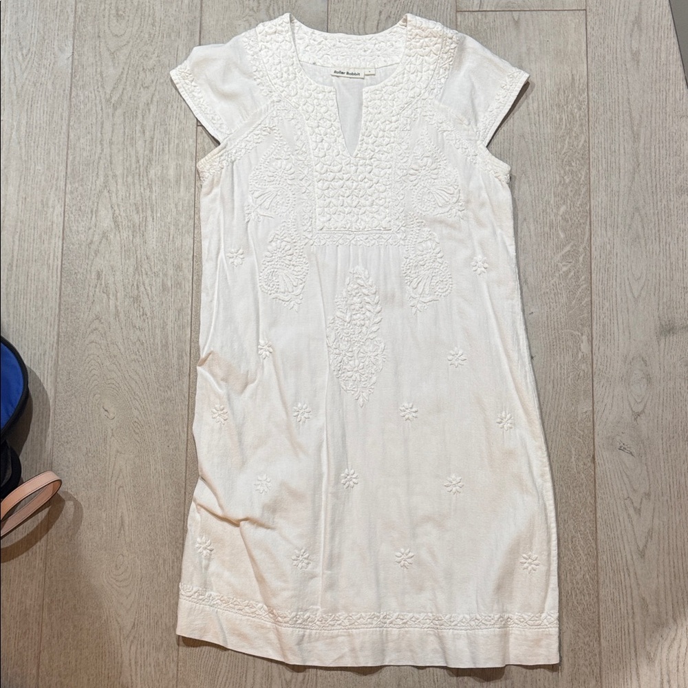Roberta Roller Rabbit White Embroidered Mini Dress